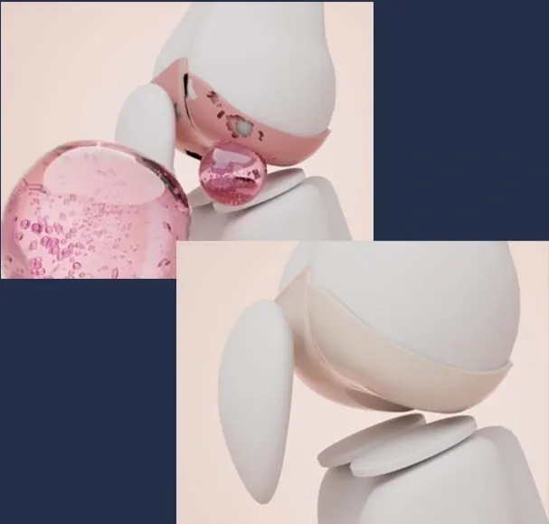 Abstract pink and white joint shapes