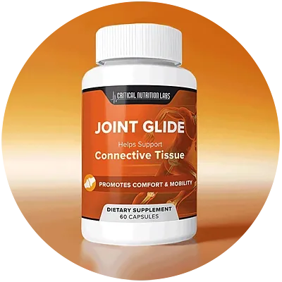 A Joint Glide bottle on an orange circle